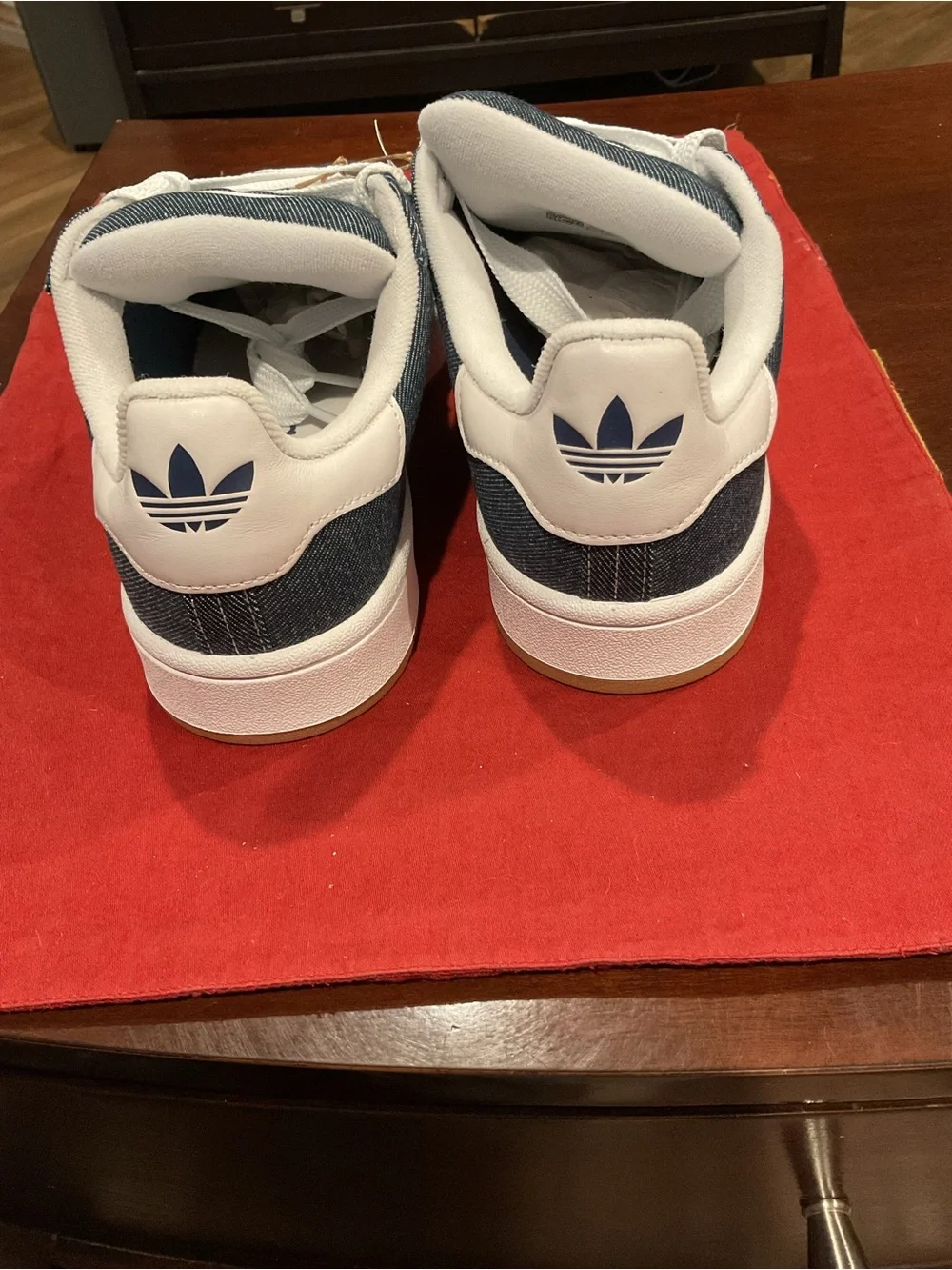 adidas Denim Blue Low-Top Sneakers with White Laces